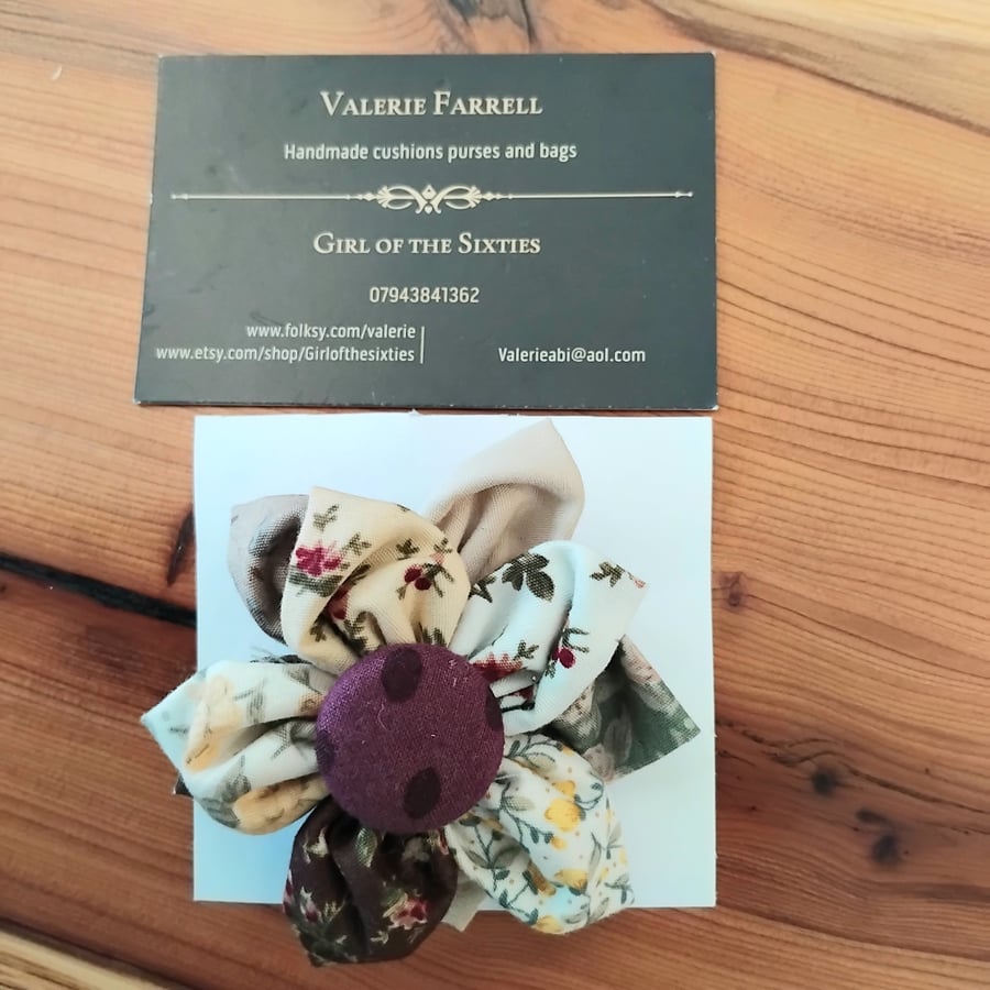 Fabric  Flower Brooch