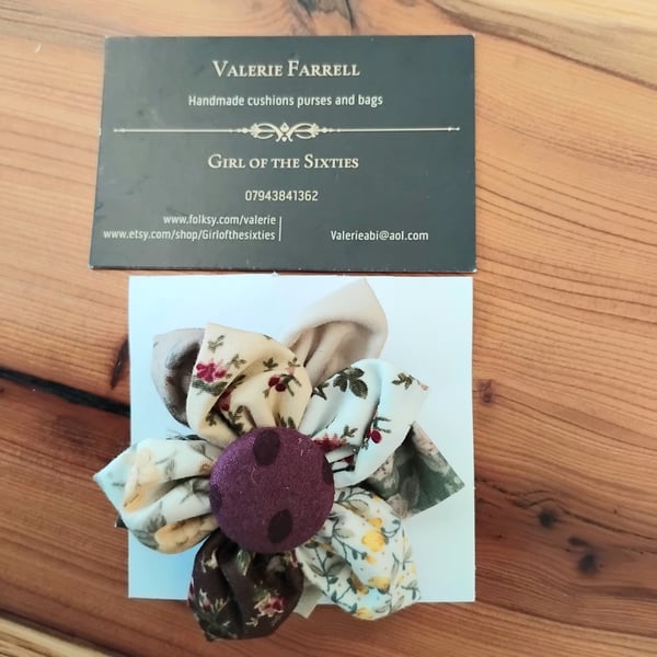 Fabric  Flower Brooch