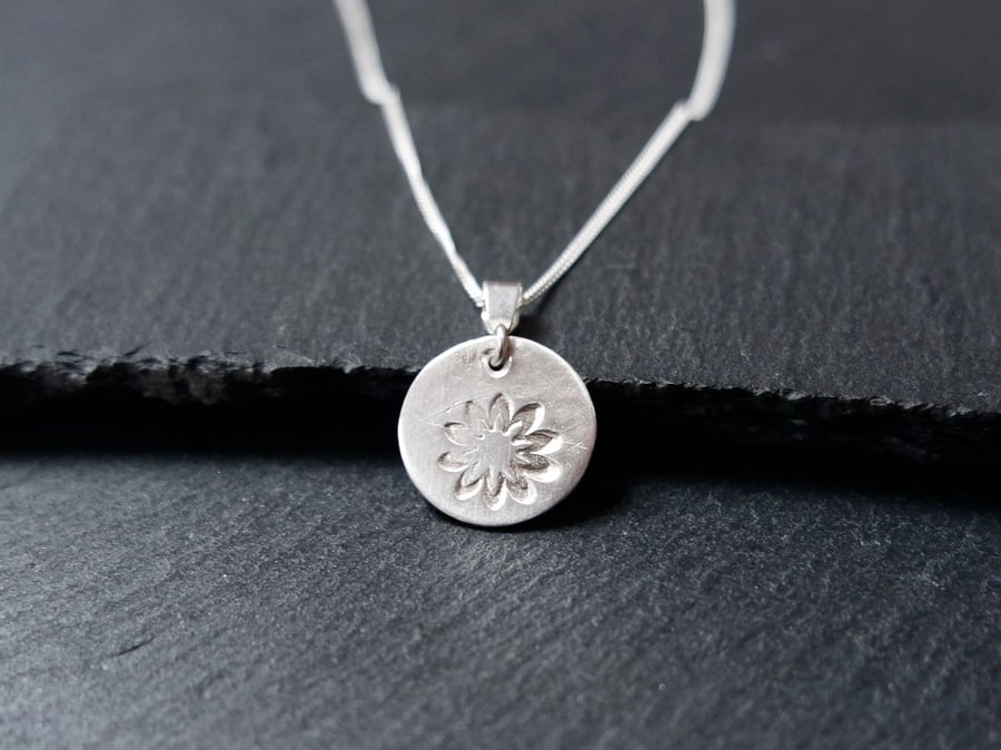 Fine Silver Necklace - little flower