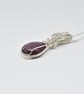 Ruby and Silver Wire Wrapped and Woven Pendant - Image 7