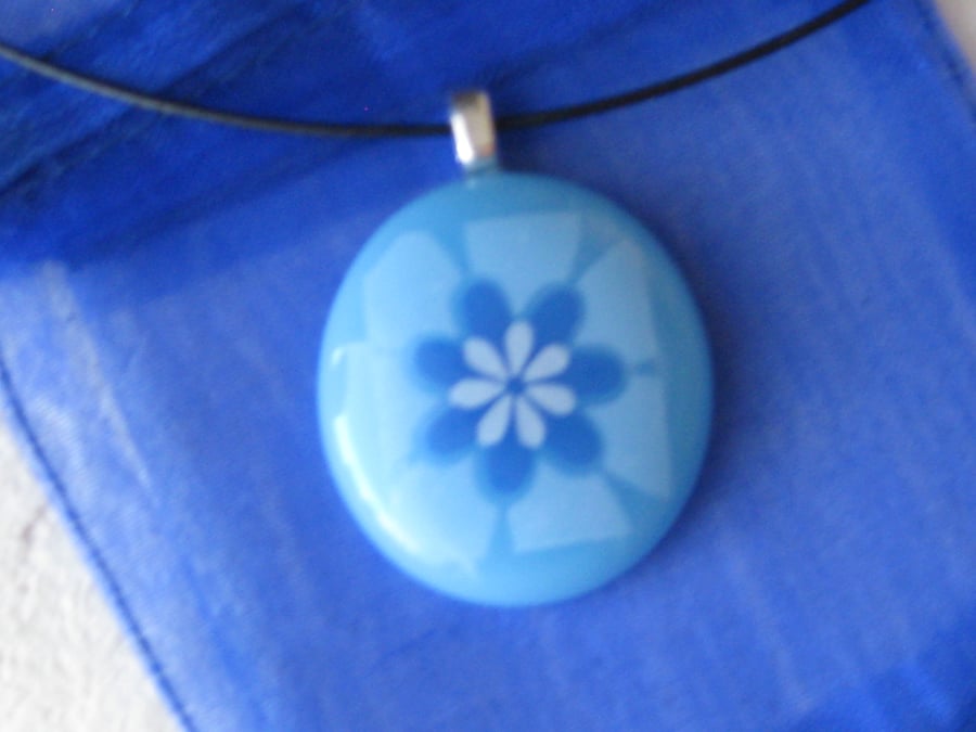 Fused Glass Pendant Necklace