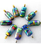 Patchwork Dichroic Glass Pendant 180 gold plated chain - Image 6