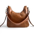 Leather Shoulder Bag - Tan Coloured Leather Bag - Handmade Handbag - Eco Fashion