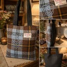 Harris Tweed Shaw Tartan Tote bag with Celtic Knot