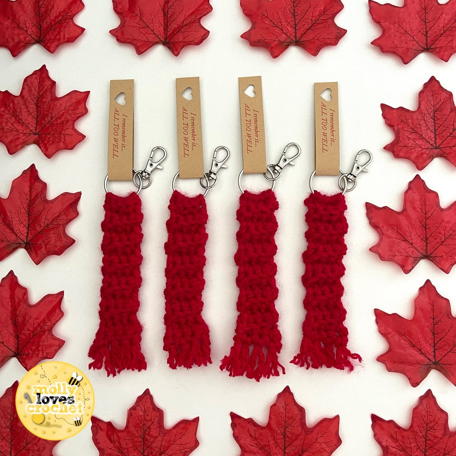 Crochet Red Scarf Keyring