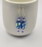 Czech Glass Blue rectangle glass earrings  - Image 1