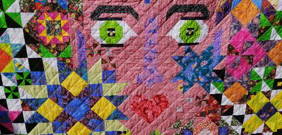 Modern Patchwork Sampler Quilt - Bespoke design face 158cm square - 66" 