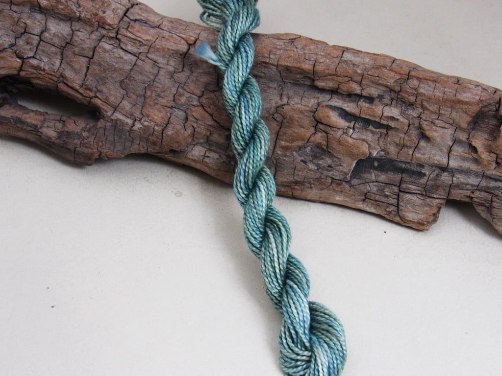 15m Natural Dye Space Dyed Green Blue Cotton Perle 5 Thread Floss