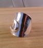 Upcycled Sterling Silver Swirl Wrap Saddle Spoon Adjustable Ring