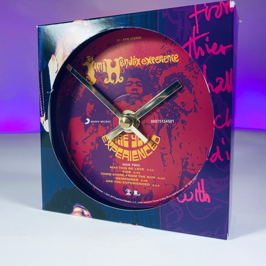 Jimi Hendrix - Are You Experienced. Clock made from vinyl record.