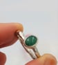 Hand Forged Sterling Silver Emerald Ring – Molten Texture - Image 2