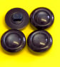 Vintage Buttons: Navy Blue Pearl-like, Wheel Shaped 4x 16mm - Image 2