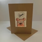 Grr Brown Bear Greetings Card