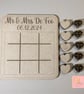 Personalised Wooden Wedding Noughts & Crosses - Laser Engraved Table Game - Image 1
