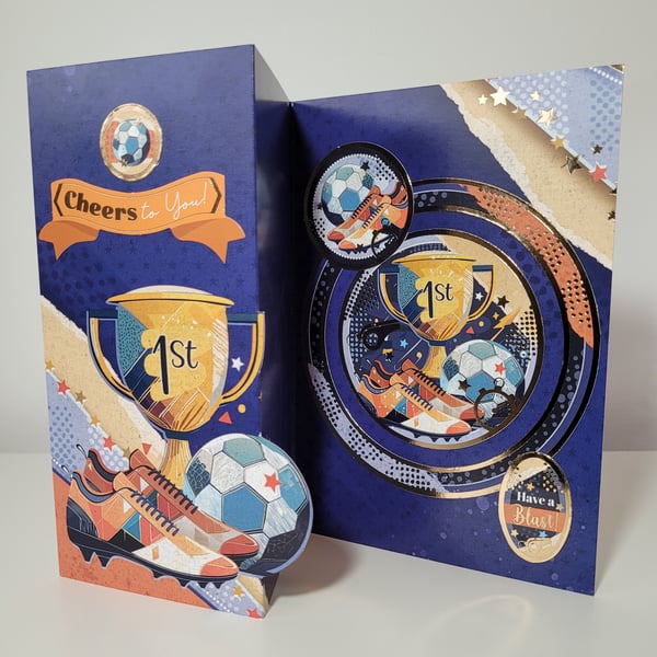 Football Birthday Card - Cheers to you - Have a blast - Age can be added