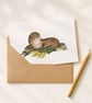 Eurasian Otter, A6 giclée greetings card with recycled brown envelope - Image 1