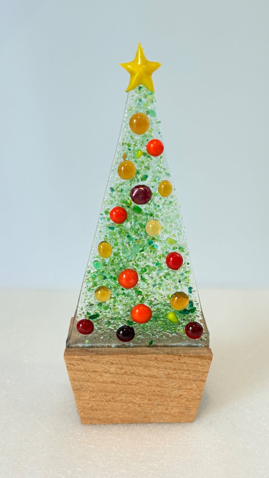 Fused glass free standing Christmas tree 