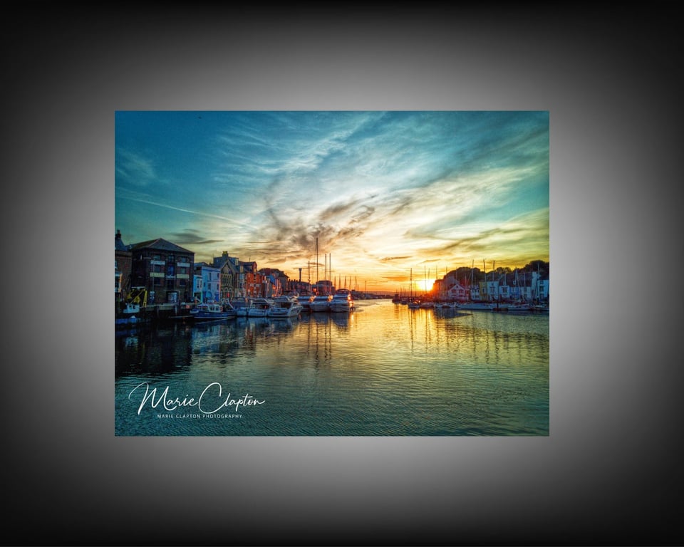 12x8 Inch Photo Print of Sunrise Weymouth Harbour Dorset