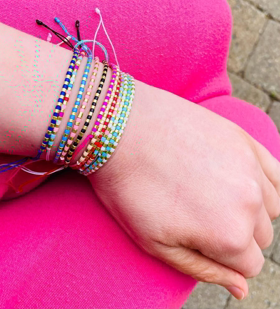 Silk and Beaded Friendship Bracelets 