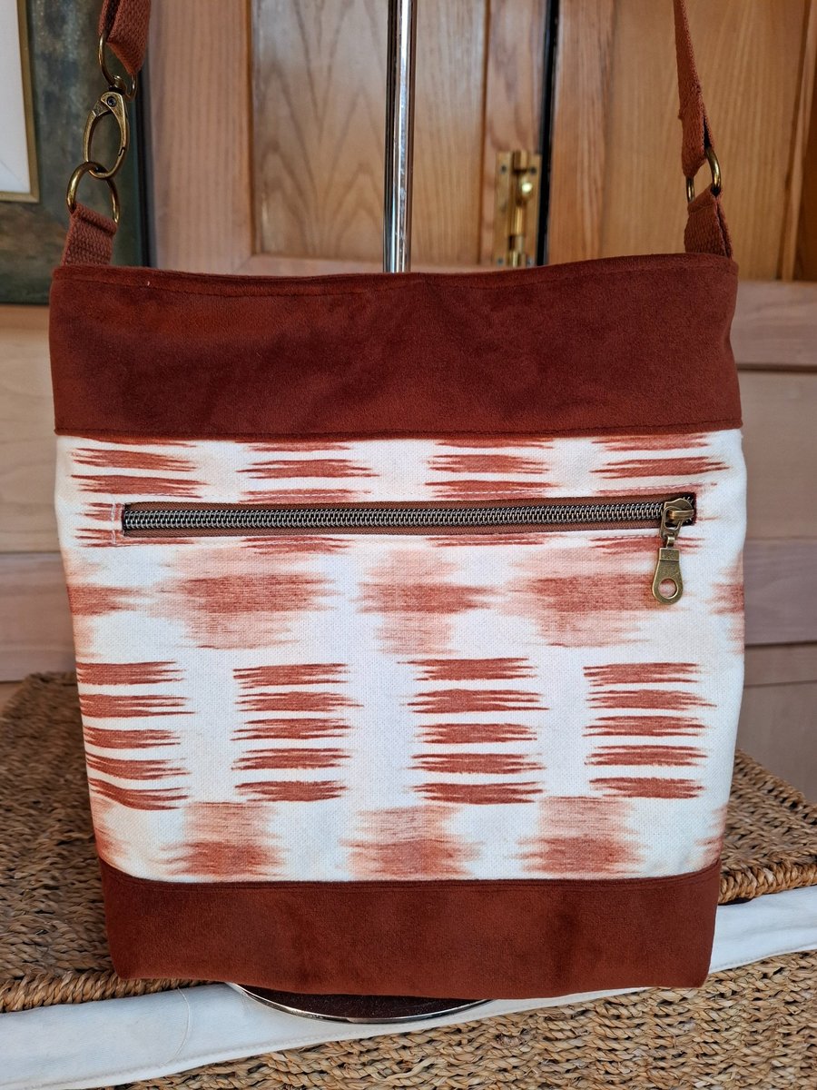 Brown velvet bag
