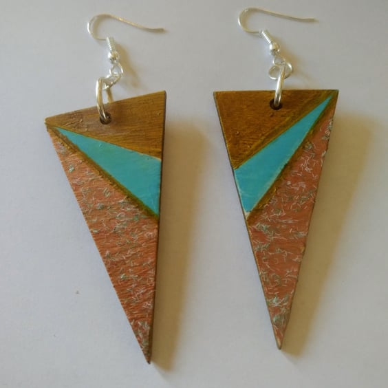    Perfectly Imperfect Triangle Wood Earrings