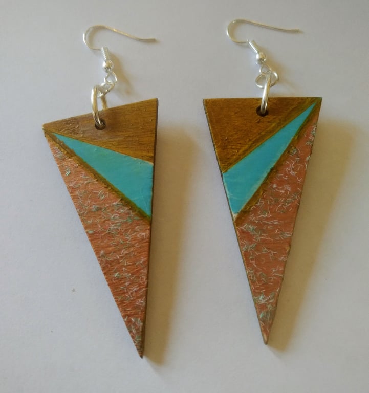    Perfectly Imperfect Triangle Wood Earrings