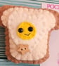 Felt Egg on Toast Pocket Hug and card,pocket buddy,comfort pocket pal. - Image 4