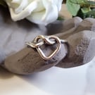 Heart-Shaped Knot Stacking Ring in Recycled Sterling Silver, love knot