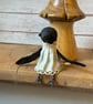 Spun Cotton Miniature Crow Doll Morrigan