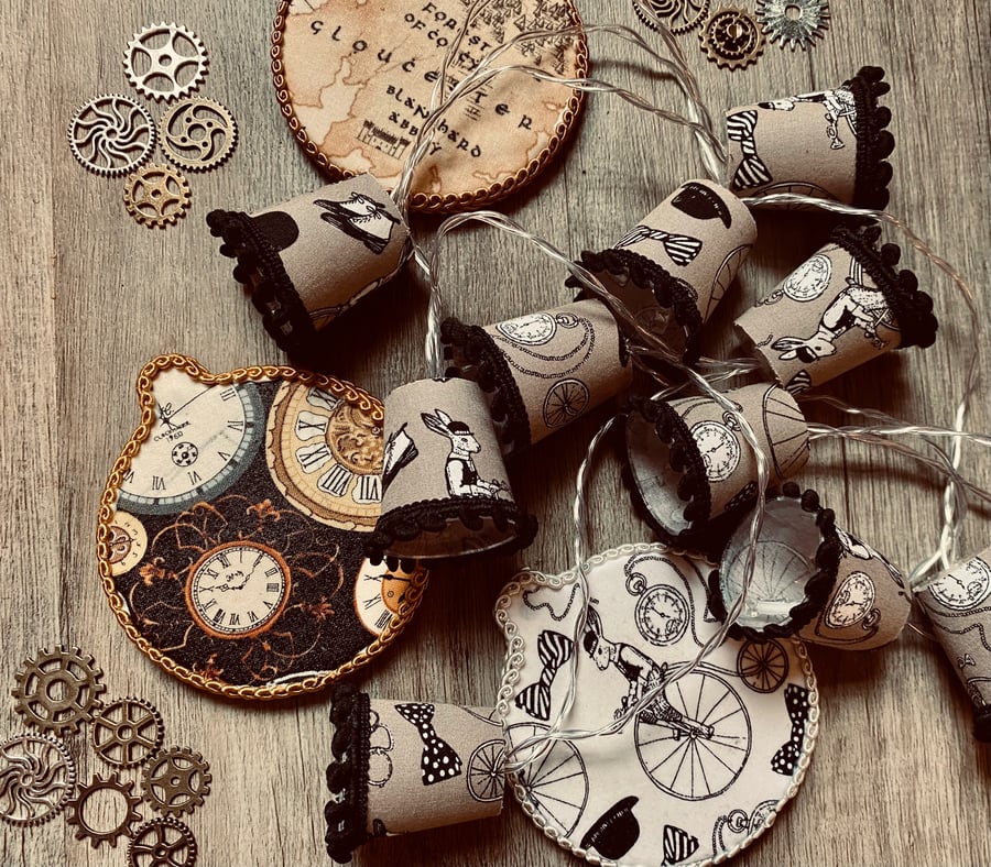 Lampshade Fairy Lights - Steampunk