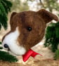 Needle felted Dog head bauble, brindled staffie, christmas decoration, pet gift - Image 4