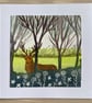 Red deer stag card hand painted - Image 4