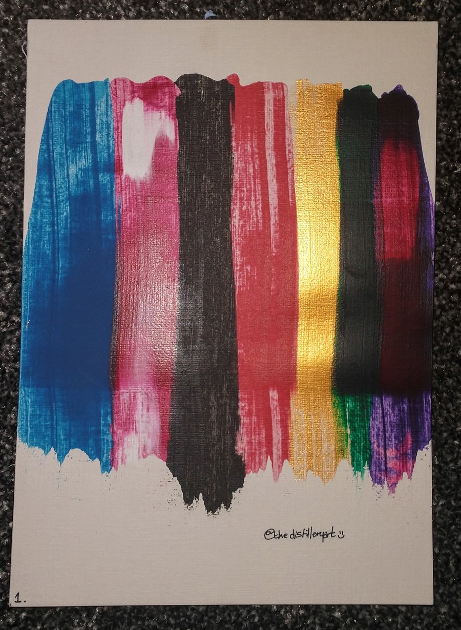 A5 BTS Inspired Abstract Acrylic Paint Pull