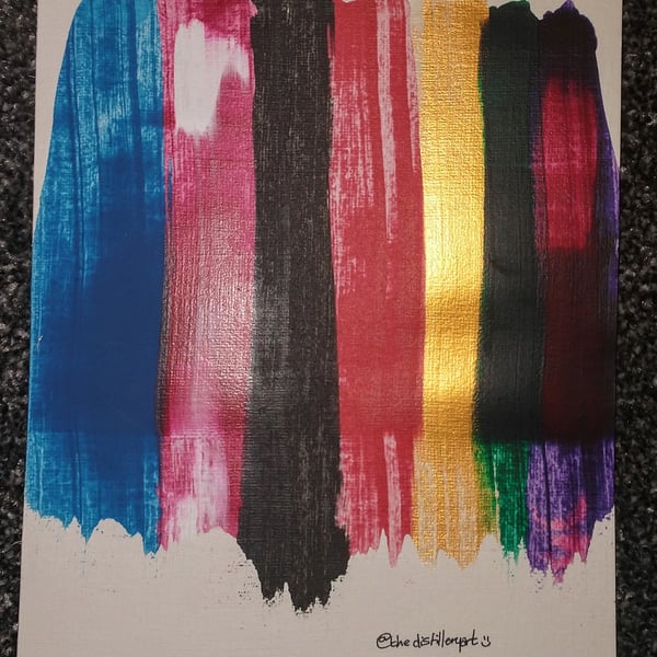 A5 BTS Inspired Abstract Acrylic Paint Pull