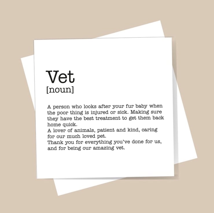 Personalised Vet Definition Card Birthday, Th... Folksy