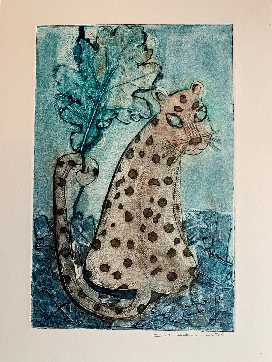 Leopard -  Original Collagraph Print -