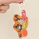 Payday Please Cat – Handmade Original Pet Illustration Keyring