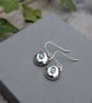 Sterling Silver Pebble Earrings with Blue Topaz Stones - JBJ1095