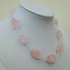 Sterling Silver and Rose Quartz Necklace with  Crystal Quartz 