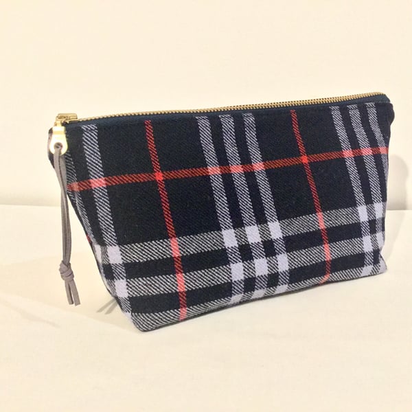  Repurposed Vintage Burberry Fabric Make Up Pouch 