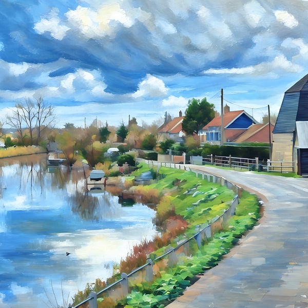 A5 Blank Greeting Card 14th February 2026 Norfolk Mill View 