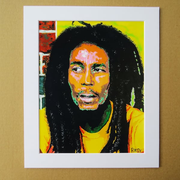 BOB MARLEY ART PRINT WITH MOUNT