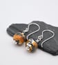 fire opal lampwork glass earrings - Image 2