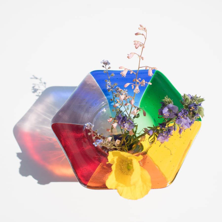 Rainbow Colours Posy Vase - 9085