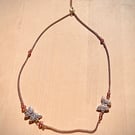 Purple and silver butterfly necklace 