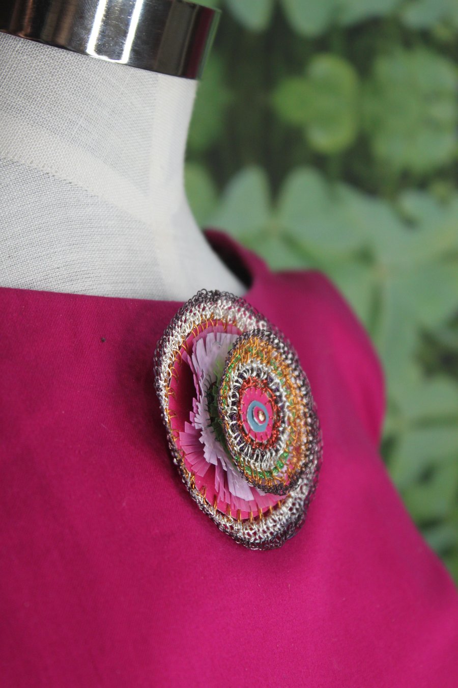 Frilled Rosette Brooch - sustainable jewellery  