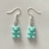 Pale Pastel Blue Gummy Bear Earrings 