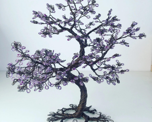 Wire Beaded Tree Sculpture
