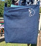 Navy denim box pleat bag (2) - Image 2
