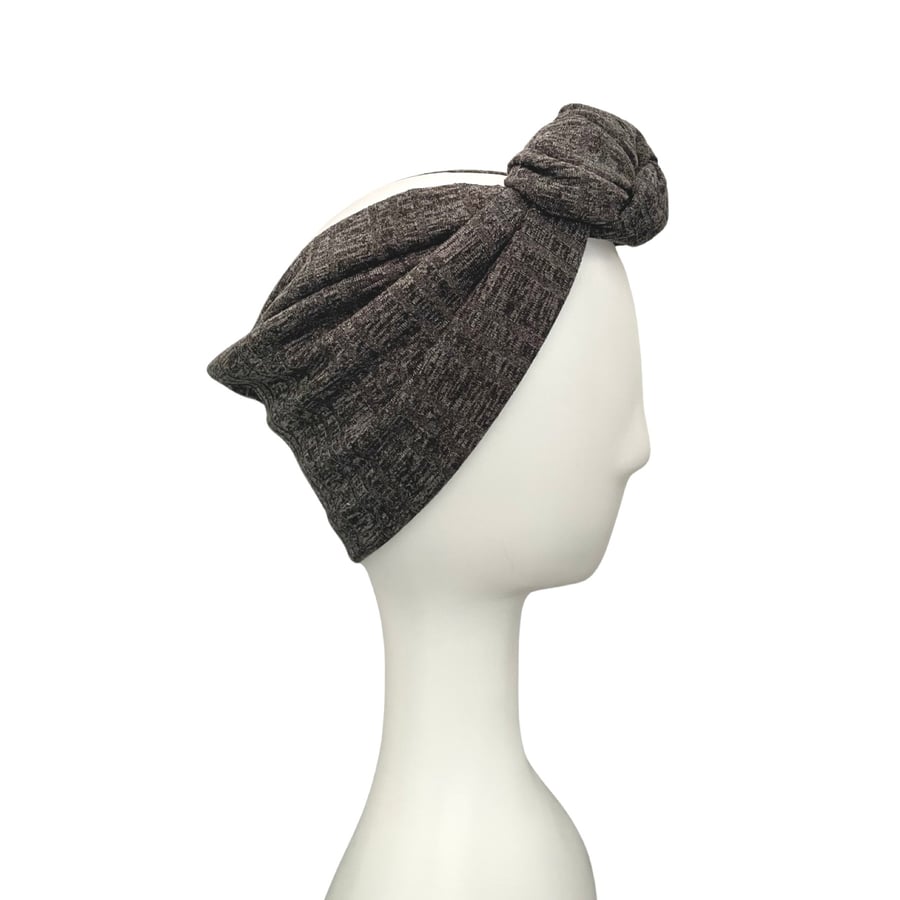Grey Extra Wide Knit Jersey Adult Winter Headband Ear Warmer for Women Fall 